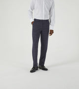 Skopes Thoresby Ultimate Comfort Suit Tailored Trousers For Men in Navy Blue/Grey Check, 30W to 58W
