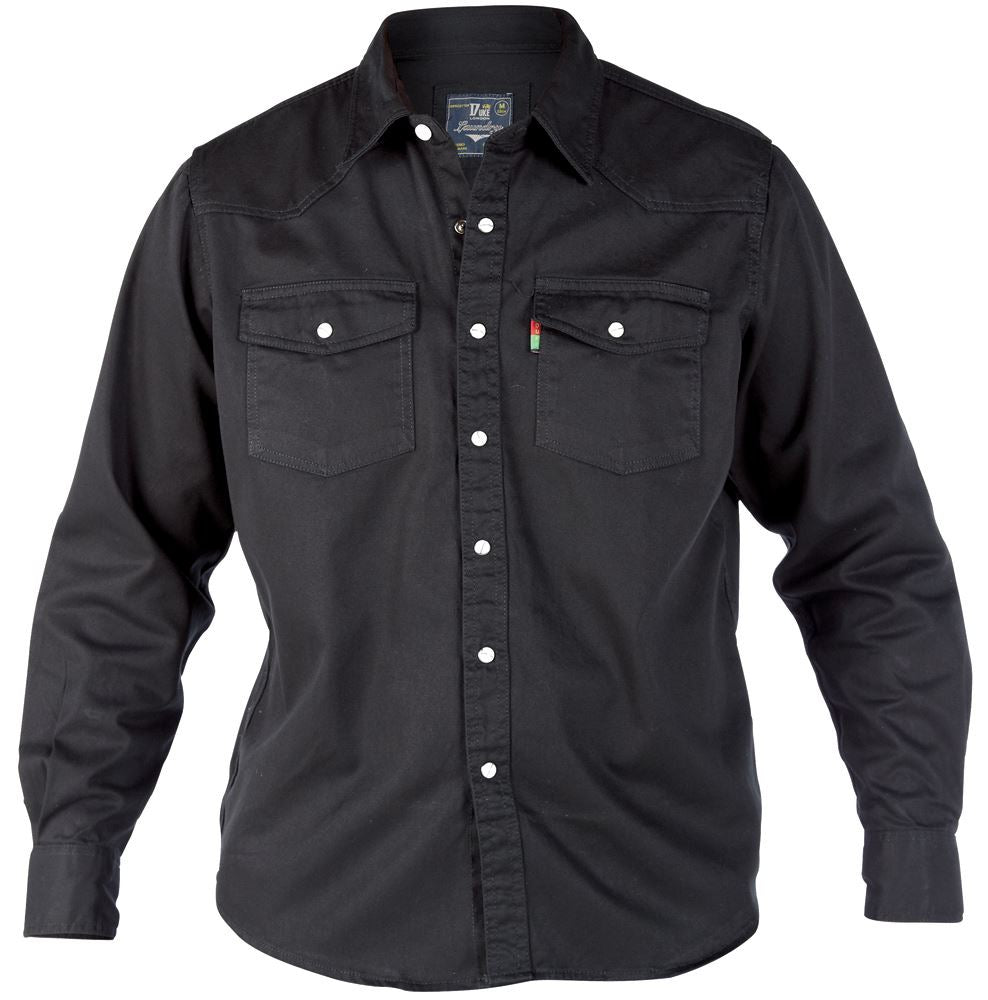 Duke Denim Shirts BLACK in Size 1XL to 8XL