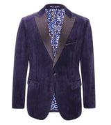 Skopes Men's Tailored Fit Jive Velvet Sports Jacket Blazer in Navy in 54 to 62 Regular to Long