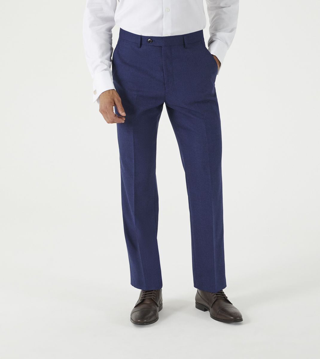 Skopes Jodrell Suit Tailored Fit Trousers For Men in Navy Blue Marl Tweed Effect, 30W to 58W