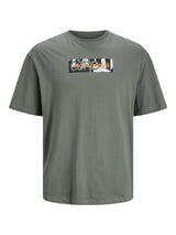Jack & Jones Plus Men's JCOAOP Short Sleeve Crew Neck T-Shirt 3 Colours, 1XL to 6XL