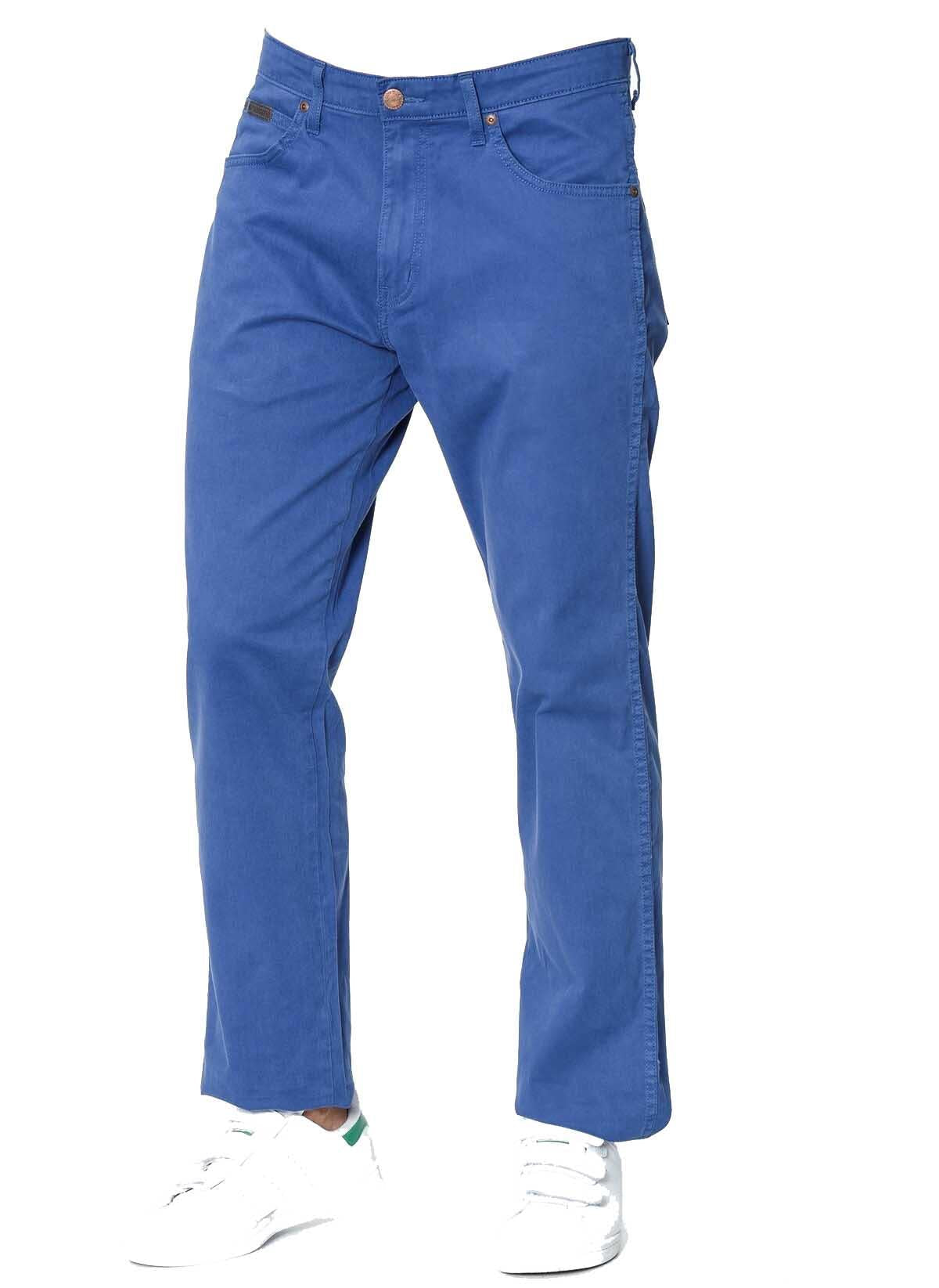 Wrangler Arizona Stretch Soft Chino Trouser in Twilight Blue Chino Waist 36 to 44