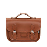Leather Midi Satchel - Chestnut