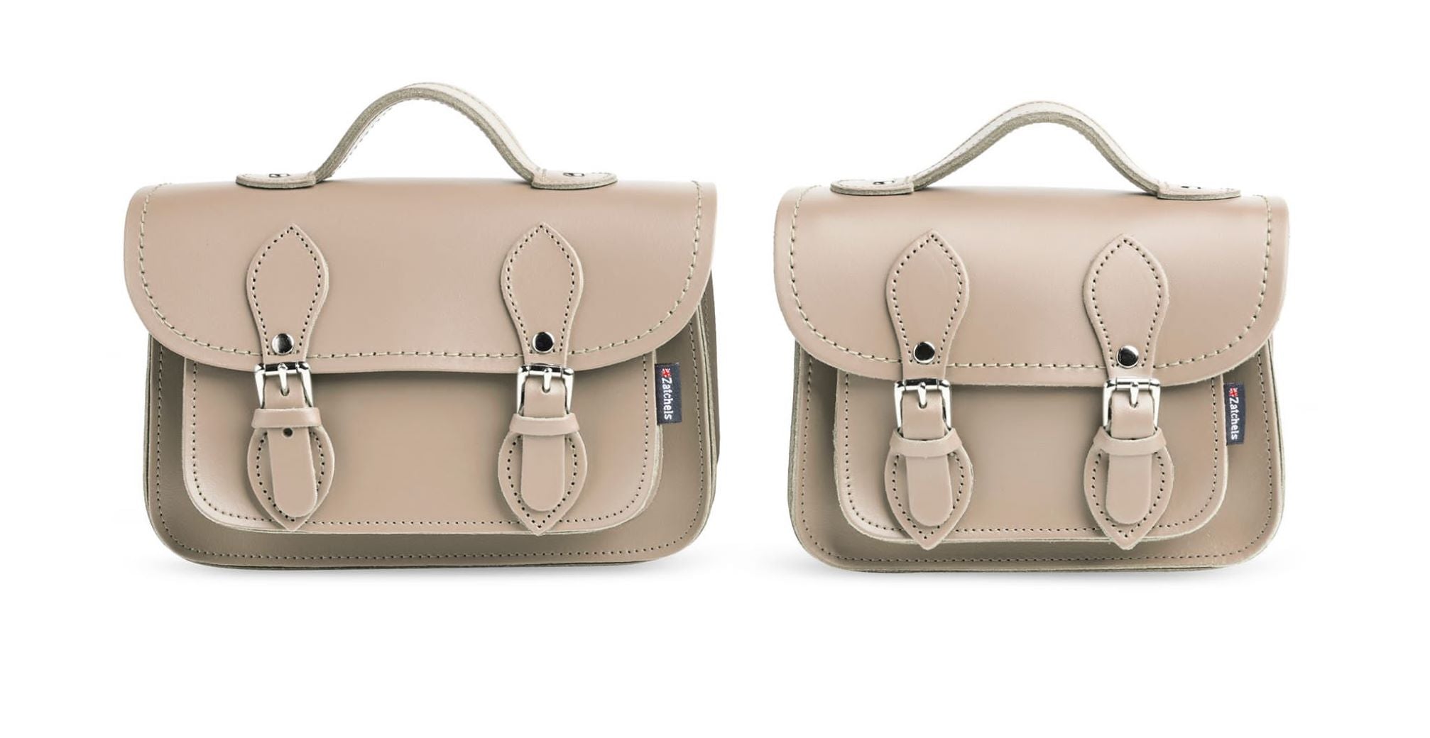 Handmade Leather Micro Satchel - Iced Coffee