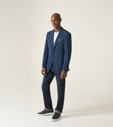Skopes Tailored Fit Orville Suit Jacket For Men in Blue Self Check, 36S-62L