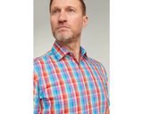 DOUBLE TWO MULTI-COLOURED CHECK SHORT SLEEVE SHIRT 2XL - 5XL
