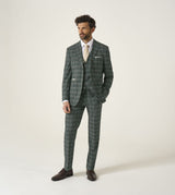 Skopes Parker Suit Tailored Fit Jacket For Men in Green Check, 36S-62L