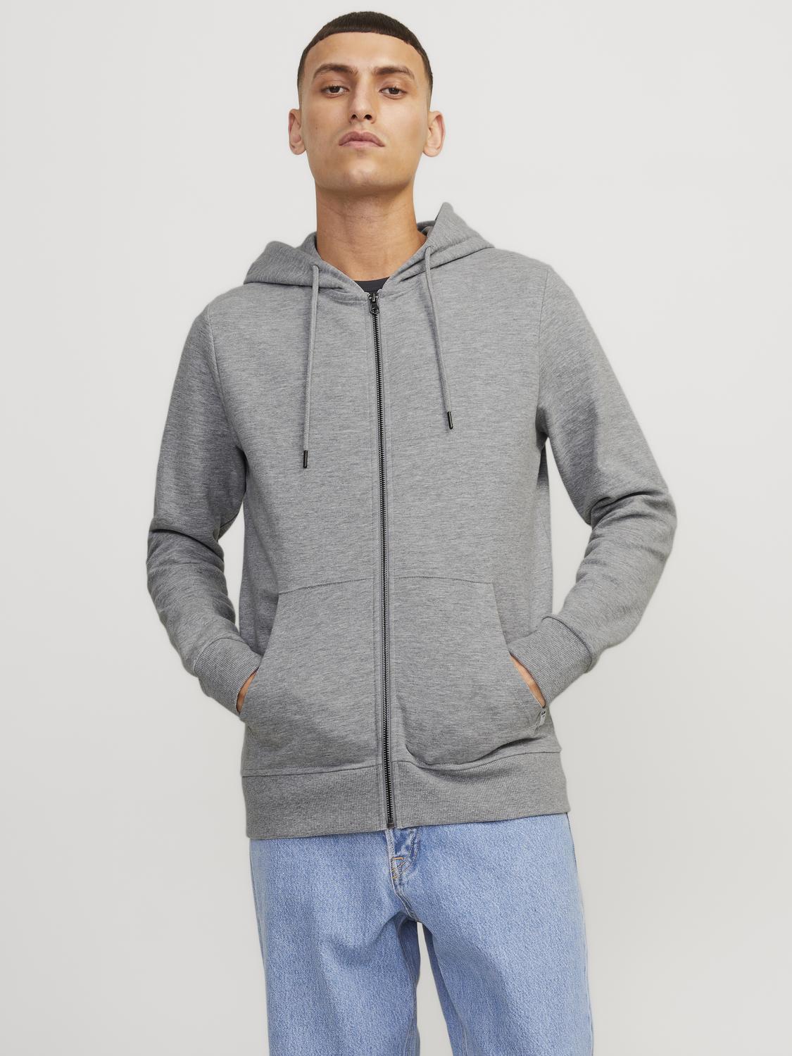 Jack & Jones Sweatshirt Zip Hoodie For Men (JJEBASIC) in 3 Colours, L-XL