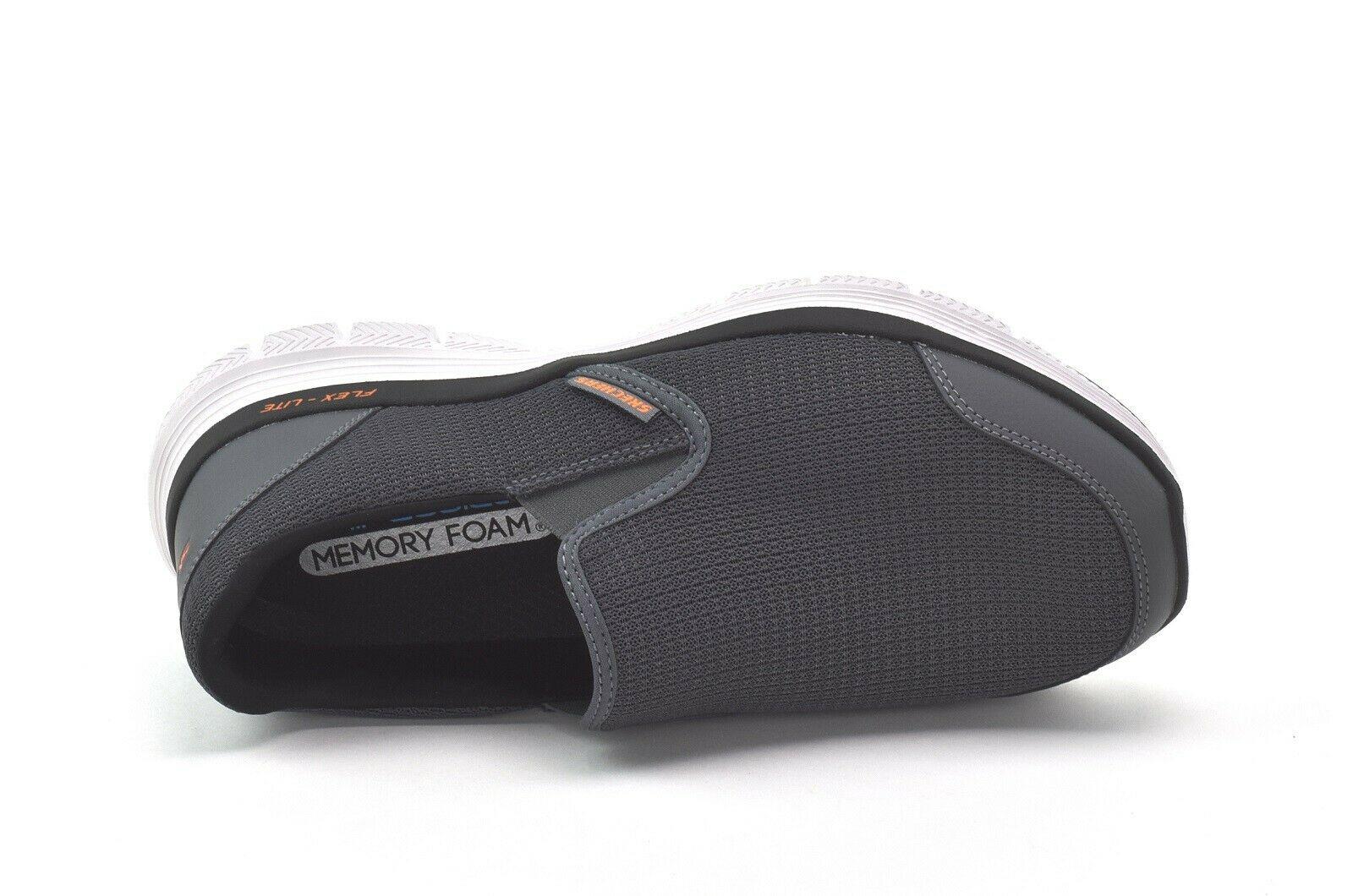 SKECHERS Men's Flex Advantage 4.0 Slip On Sneakers in Charcoal/Orange