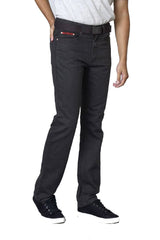 Duke London Mens Big Size Bedford Cord Enzyme Washed Jeans (Canary) in Charcoal