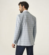 Skopes Aspen Tailored Fit Jacket For Men in Blue Check Puppytooth, 36S-62L