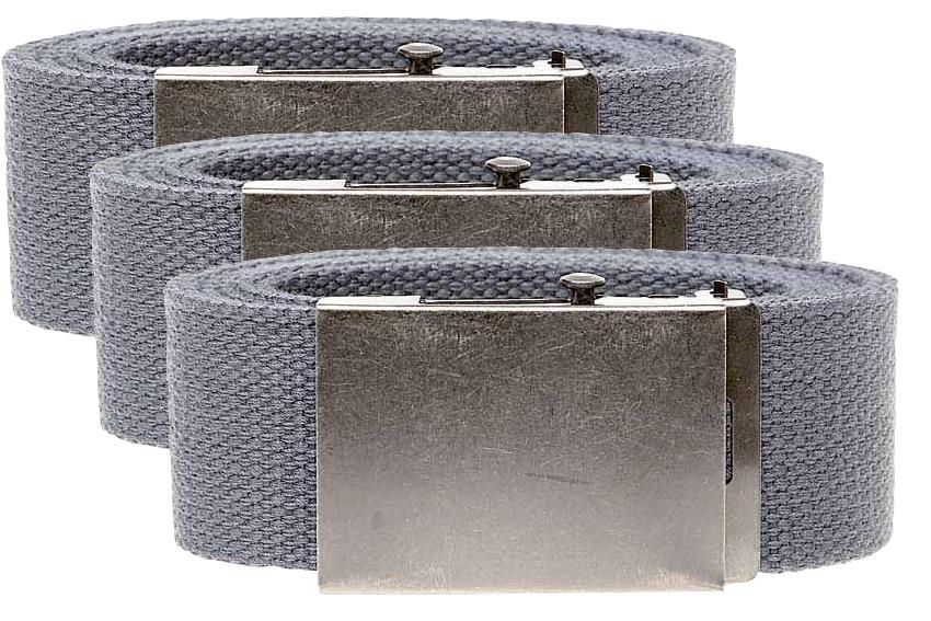Duke London Mens Big Size 3 Pack Plain Webbing Belt