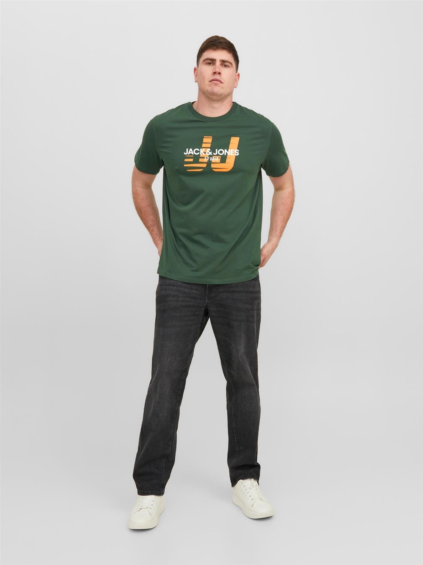 Jack & Jones (12245446) Men's JJHUNCHO Crew Neck T-Shirt in 3 Color Options 1XL to 6XL