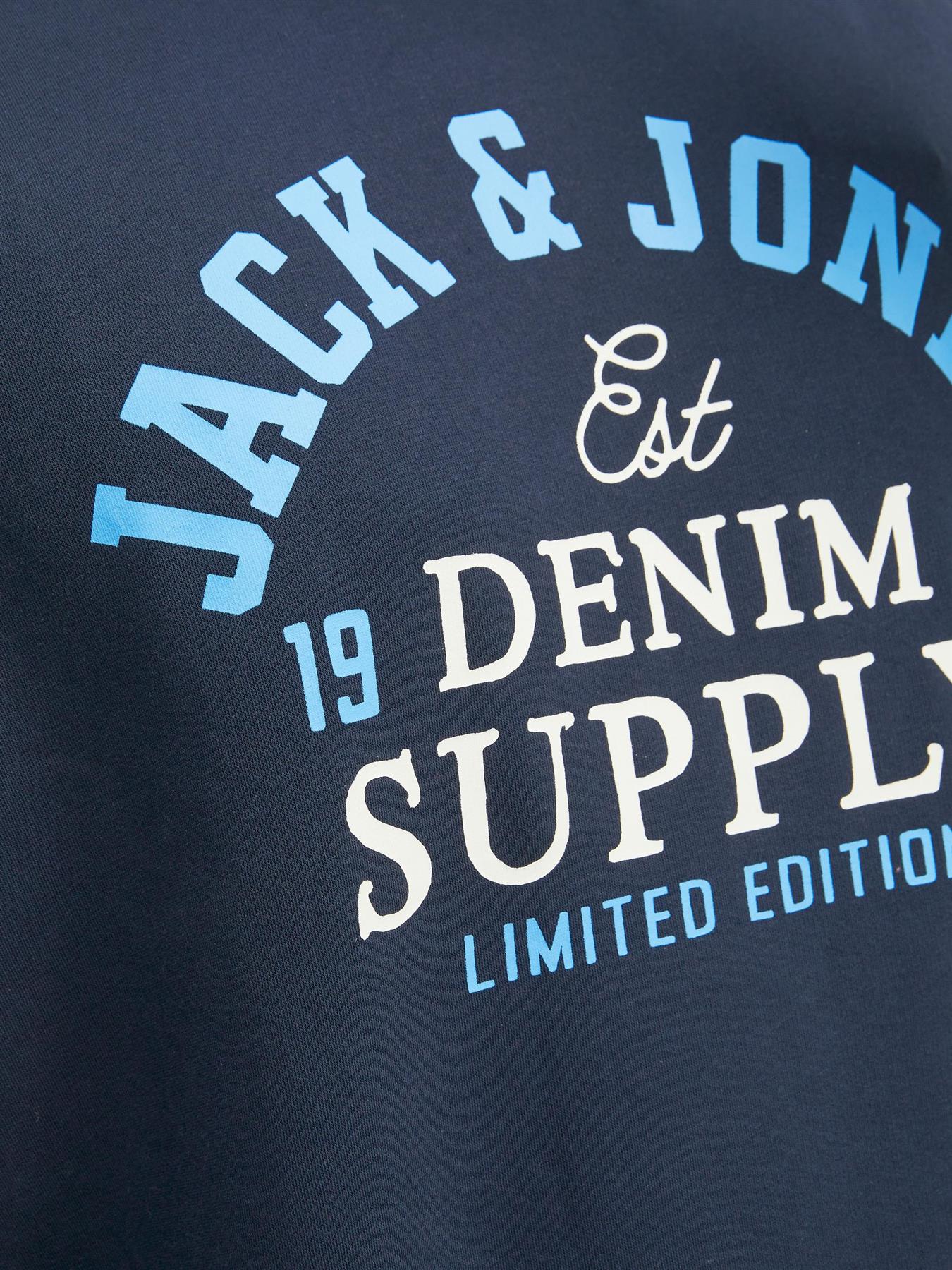 Jack & Jones Men's Plus Size Cotton Rich Pullover Hooded Top  Size XL To 6XL  Navy & Black