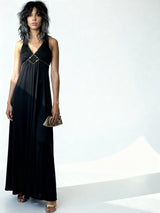 Original 1970's Vintage Black & Gold Sequin Dress by Mr Darren UK 8 - 12