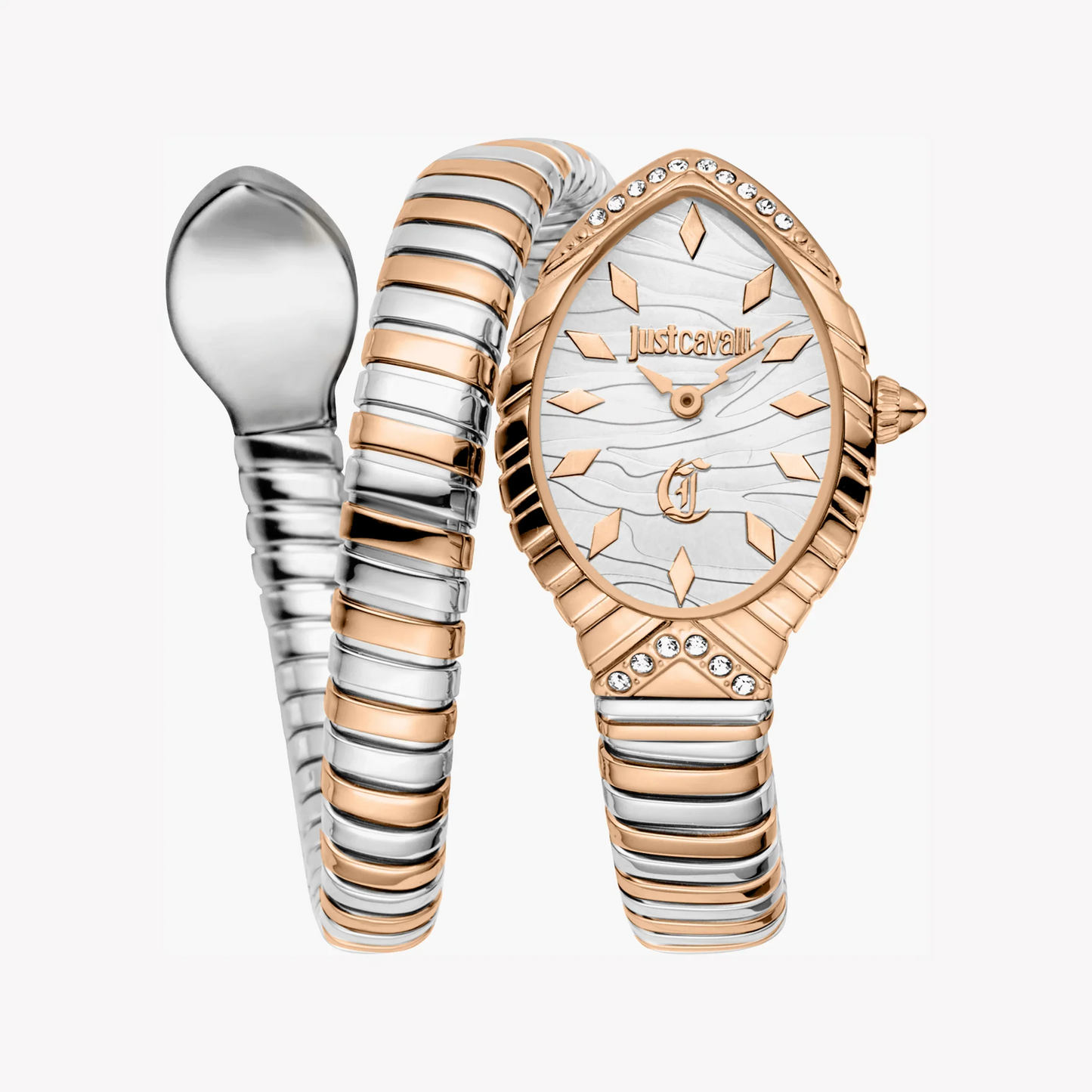 Just Cavalli Women's Two Tone Watch, Silver Dial | Jc1l322m0065