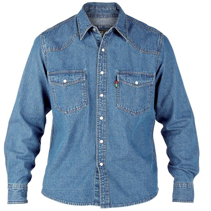 Duke Western Style Long Sleeve Denim Shirt in Size Small to XXL  2 Colours
