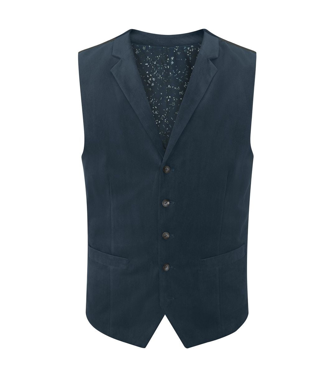Skopes Atkinson Suit Waistcoat For Men in Teal Blue Corduroy, 34R to 62R