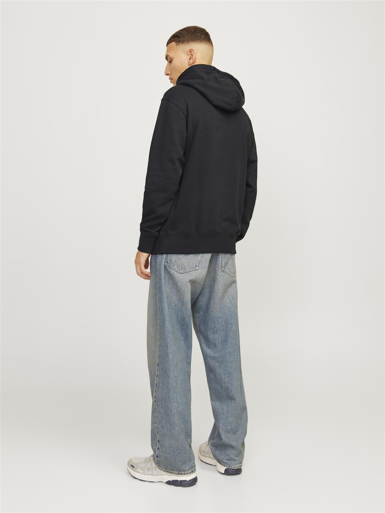 Jack & Jones Big Sweat Hoodie For Men (JORBRONX ARCH) in Black, L-XL