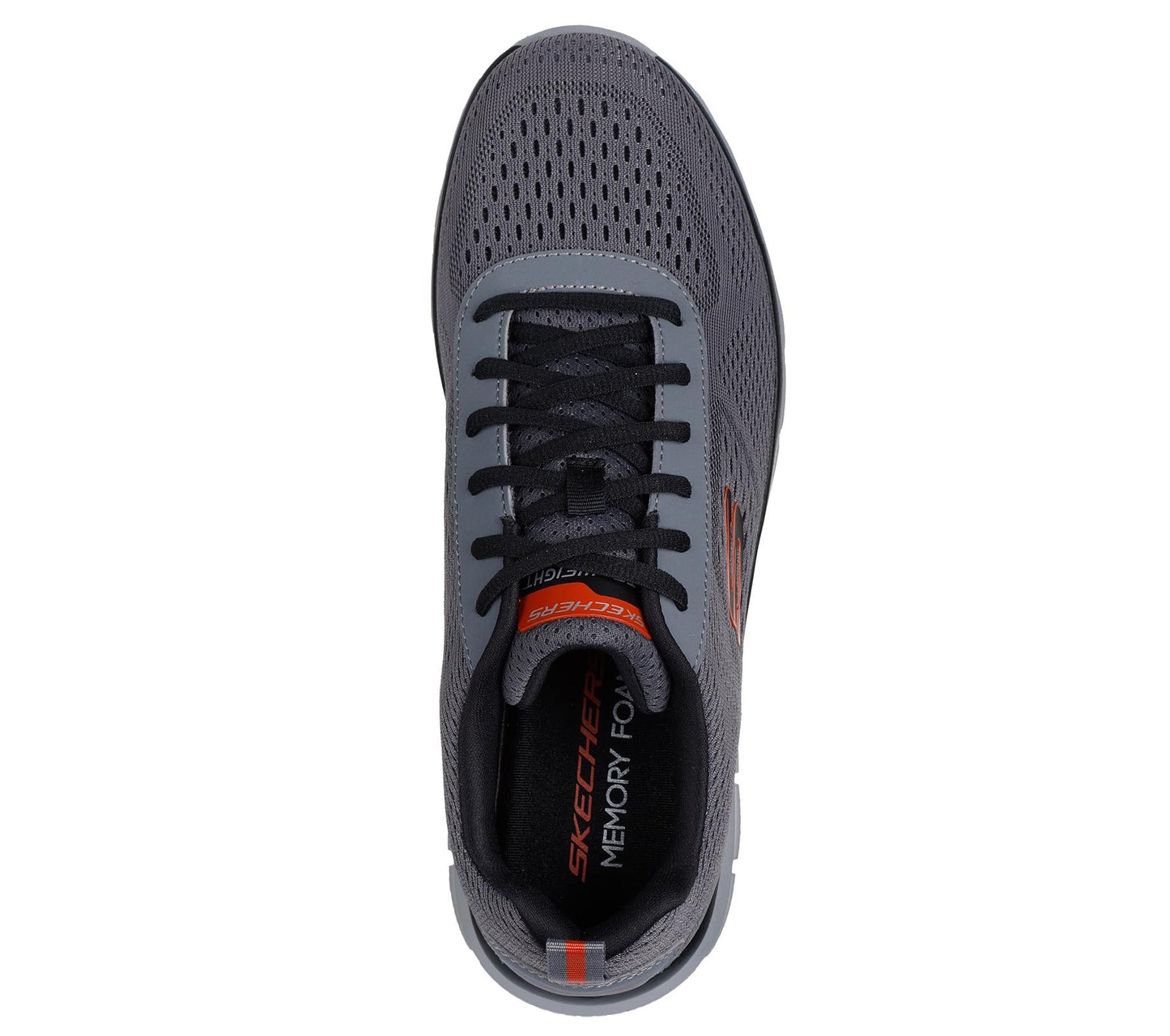 Skechers Lace Up Shoe For Men Track Leshur in Charcoal/Orange, 5.5-13