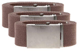 Duke London Mens Big Size 3 Pack Plain Webbing Belt