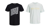 Jack & Jones Twin Pack Short Sleeve Printed Tee Size 1XL