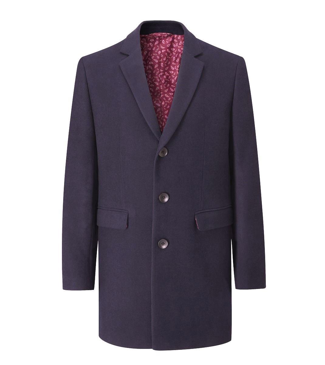 Skopes Men's Plus Size Poly Viscose Overcoat Fairlop In Navy Size Small To 5Xl