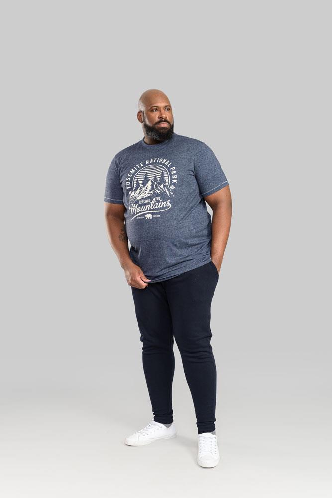 Duke - D555 Cuffed Jogger With Side And Back Pockets In Navy 2Xl- 6Xl