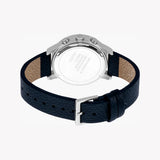 Esprit Men's Blue Leather Watch, Silver Dial | Es1g146m0025