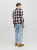 Jack & Jones Long Sleeves Check Shirt For Men (JJECLASSIC AUTUMN) in Hawaiian Sunset, L-XL