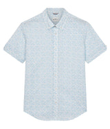 Ben Sherman Signature Optic Geo Print Short Sleeve Shirt for Mens (0075907) in Snow White, 2XL-5XL