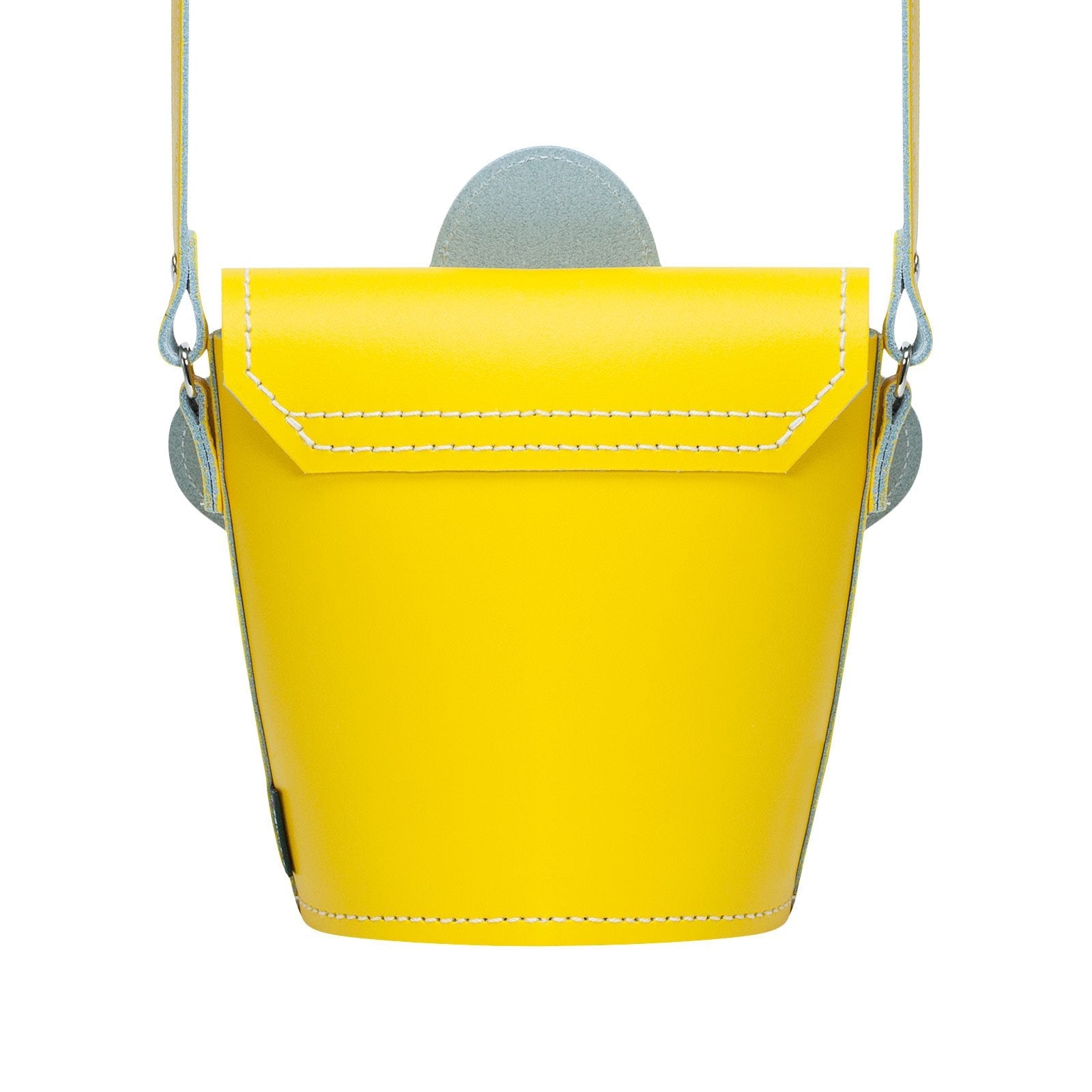 Handmade Leather Daisy Barrel Bag - Pastel Yellow