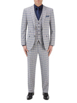 Skopes Men's Tailored Fit Suit Jacket Jacket Sturridge Puppy Tooth Cream-Navy