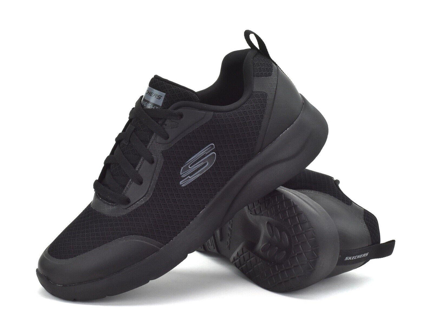 Men's Skechers Dynamight 2.0 Full Pace All Black Trainers Shoes