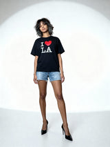 Original Vintage I Heart LA Black Printed T-Shirt UK 6 - 12