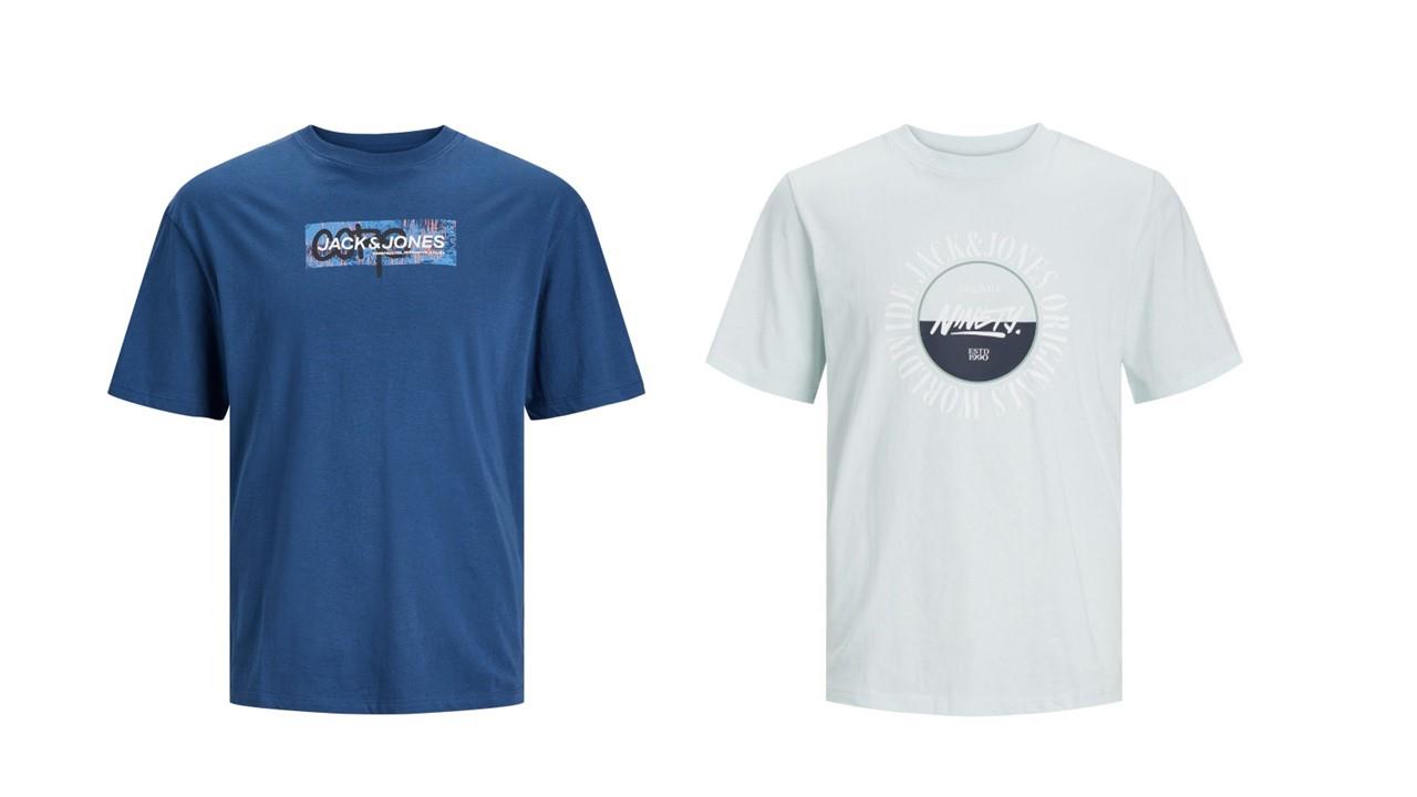 Jack & Jones Twin Pack Short Sleeve Printed Tee Size 1XL
