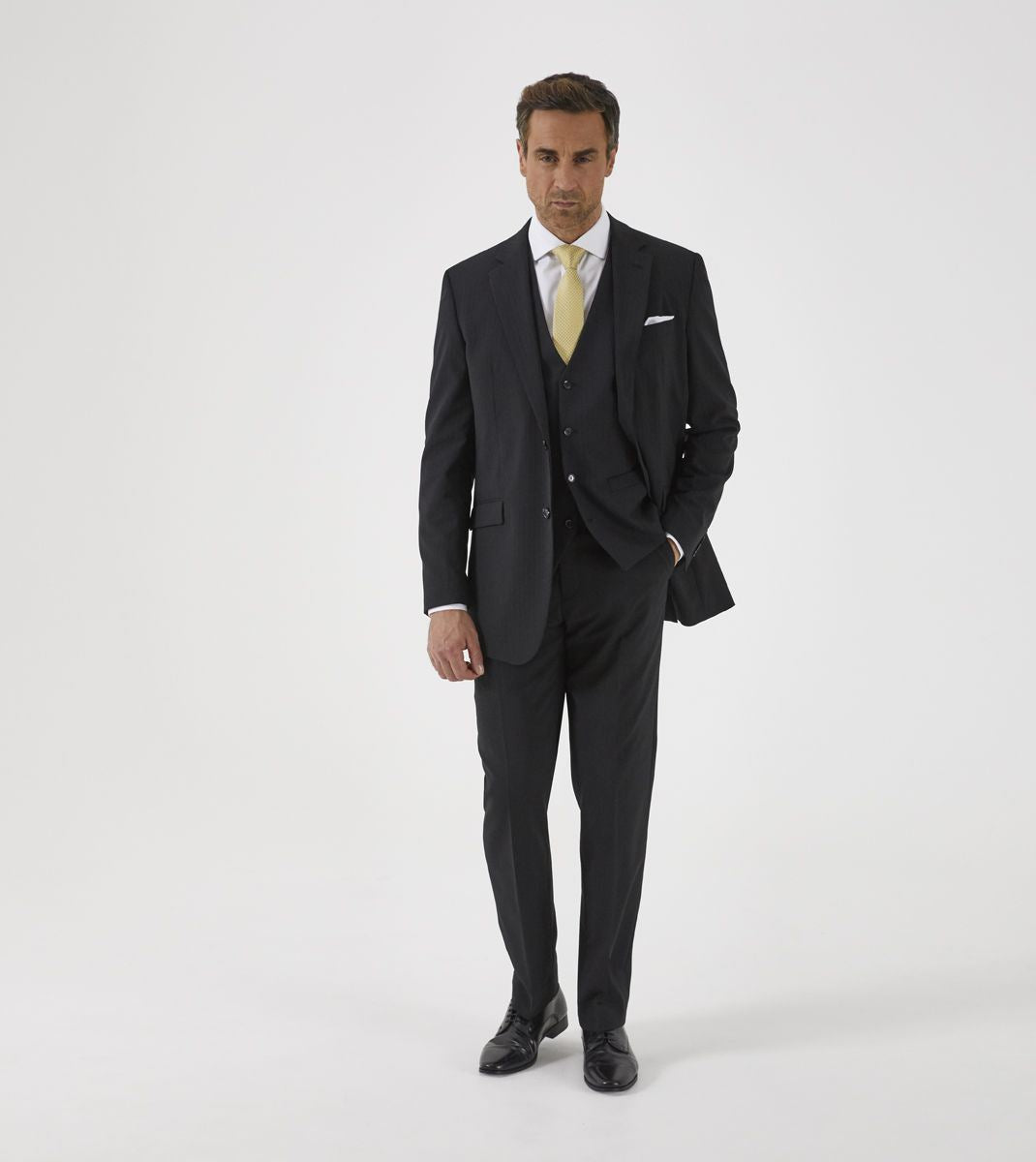 Skopes Darwin Suit Waistcoat For Men's in Black Stripe, 34S to 72L