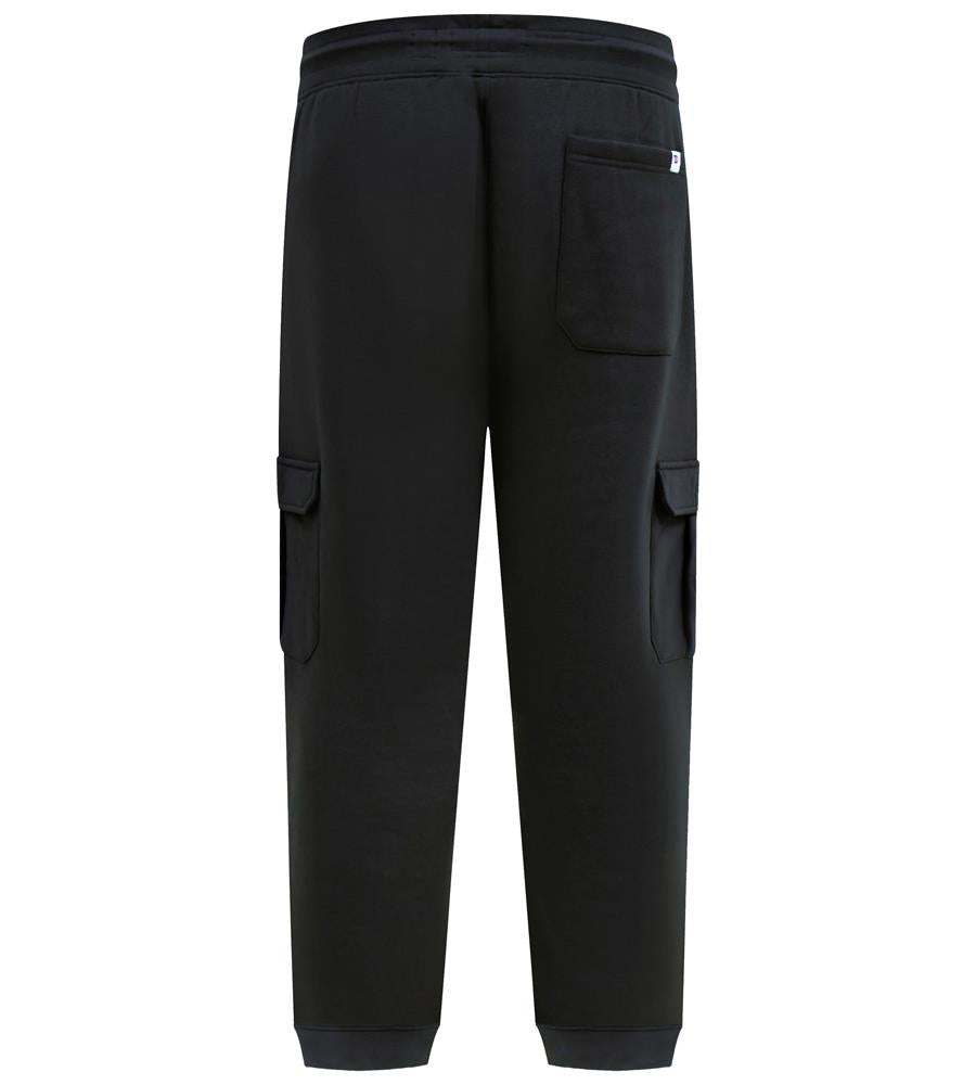D555 EDINBURGH 1 Cargo Pocket Joggers For Men (Tall) With Ribbed Cuffs in Black, LT-3XLT