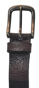 Wrangler Men Leather Belt With Self Pattern in Brown Size XS - XXL