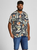 Jack & Jones Big & Tall Fit Size Men's Floral Short Sleeve Shirt In Soft Touch Viscose Size 1XL-6XL, 2 Colours