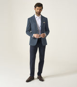 Skopes Tailored Fit Padua Jacket For Men in Blue Herringbone, 36S-62L