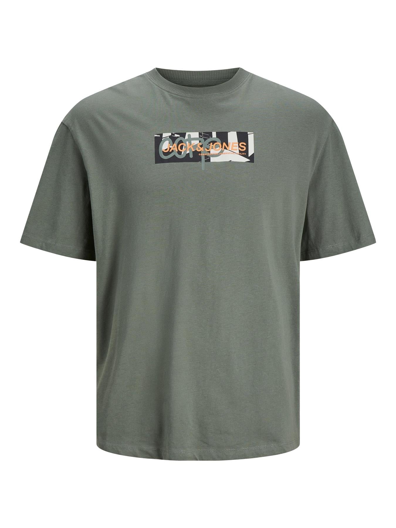 Jack & Jones Plus Men's JCOAOP Short Sleeve Crew Neck T-Shirt 3 Colours, 1XL to 6XL