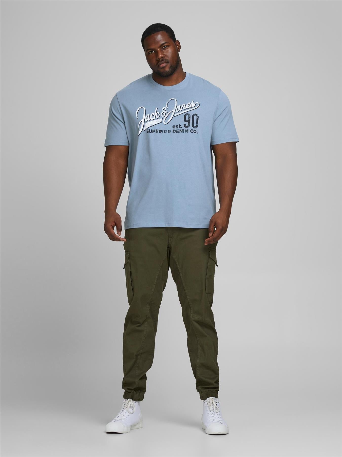 Jack & Jones Mens Plus Logo Printed Tee