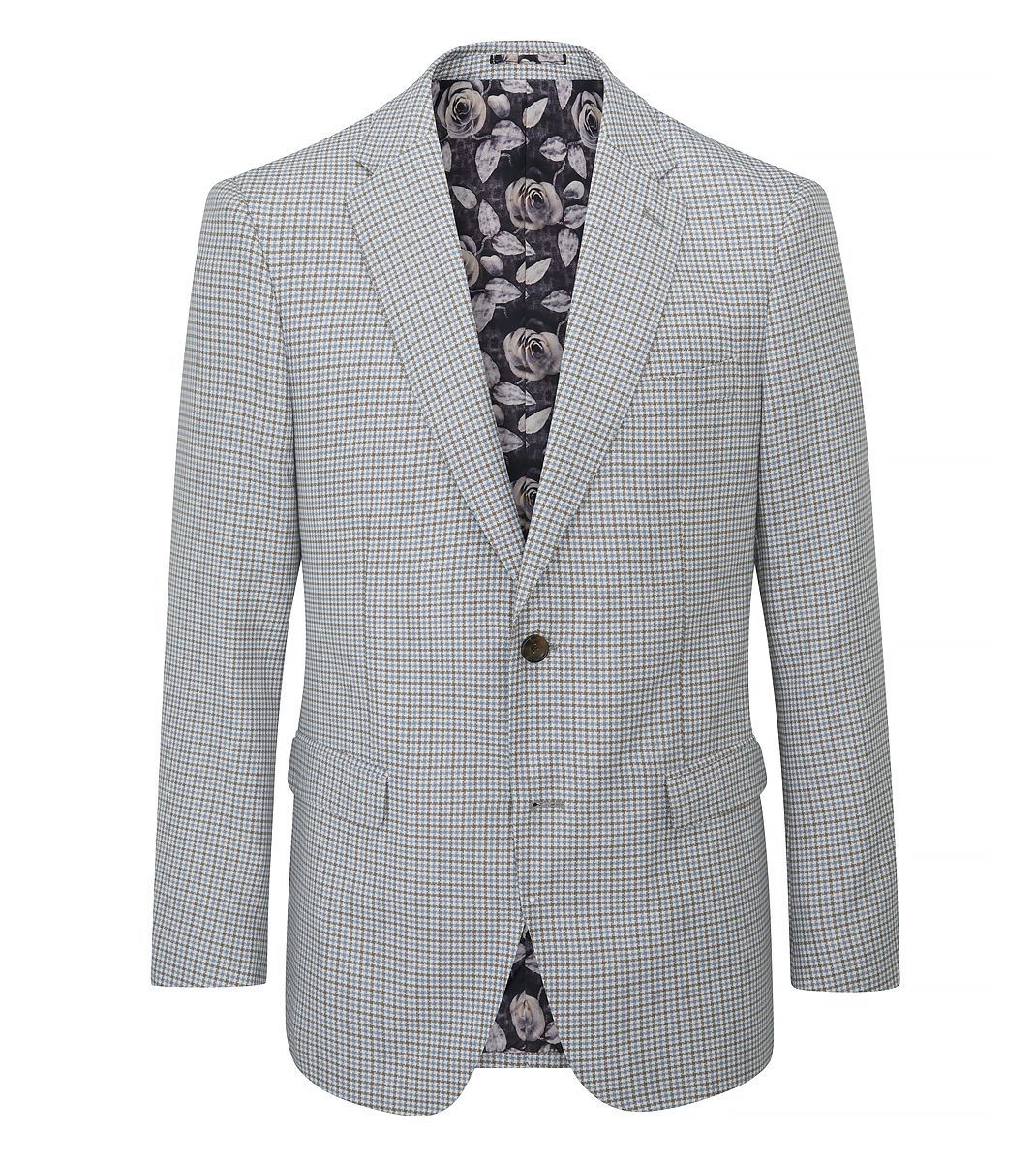 Skopes Carter Tailored Fit Jacket For Men in Brown Puppytooth, 36S-62L