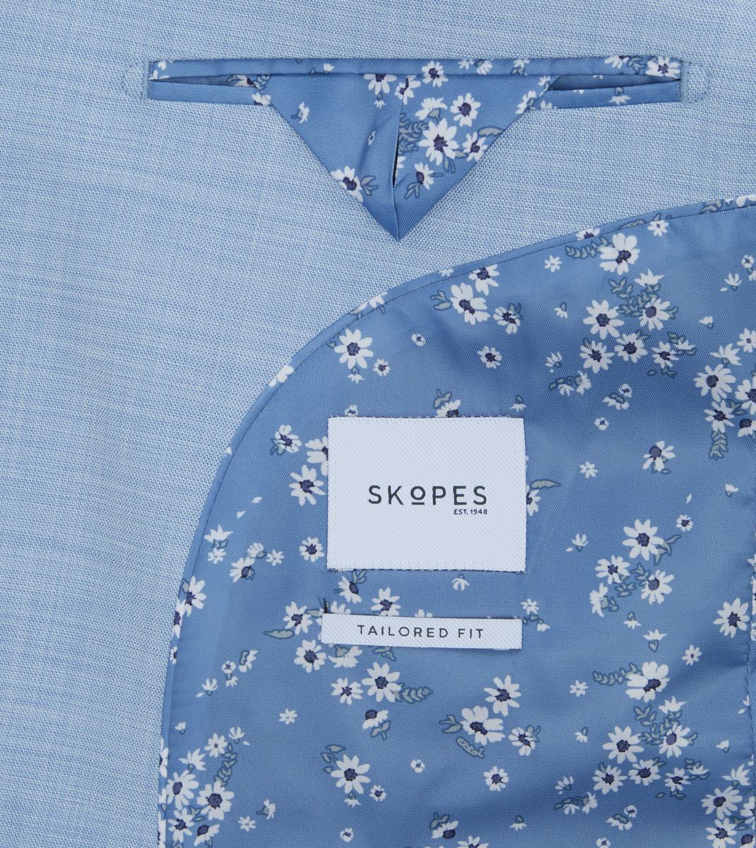 Skopes Lucien Suit Tailored Fit Jacket For Men in Sky Blue, 36S-62L
