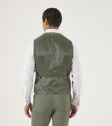 Skopes Men's Jude Waist Coat Herringbone in Sage 34 to 62 Regular