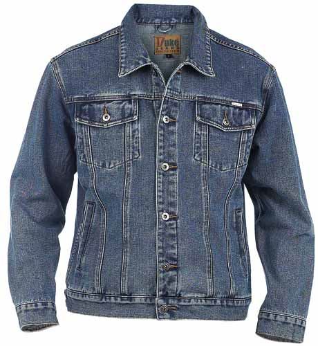 Duke western Style Trucker Denim Jacket in stonewash Blue Size Small to XXL