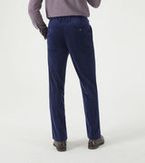 Skopes Atkinson Suit Tailored Fit Trousers For Men in Navy Blue Corduroy, 30W to 58W