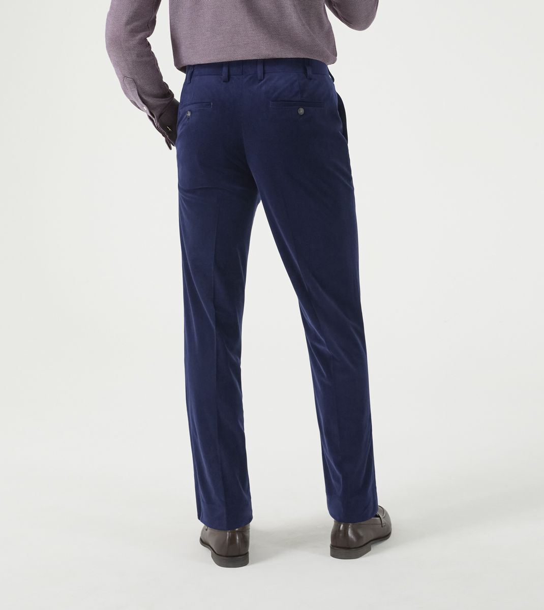 Skopes Atkinson Suit Tailored Fit Trousers For Men in Navy Blue Corduroy, 30W to 58W