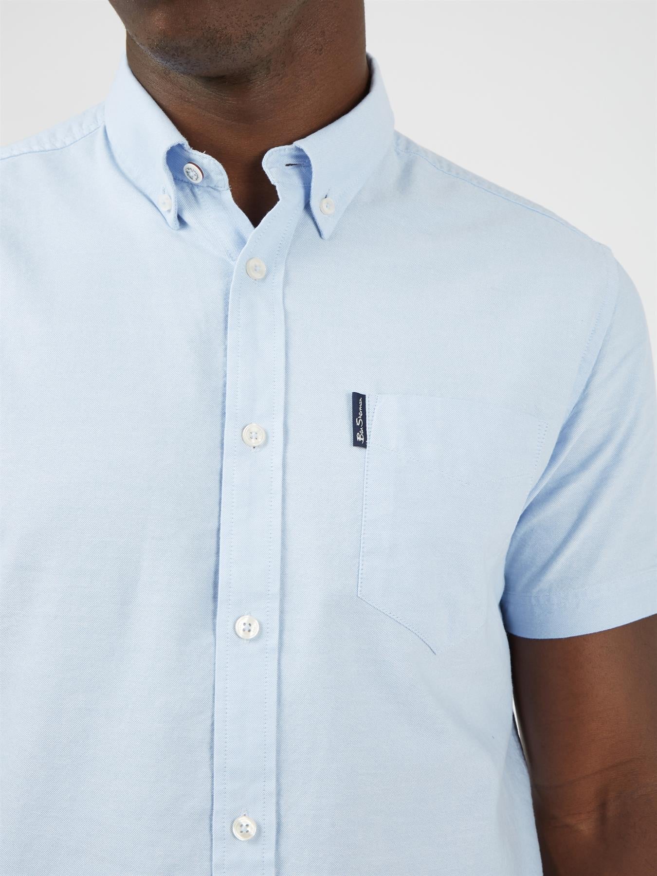 Ben Sherman Mens Big Size Short Sleeve Organic Cotton Oxford Shirt (65095) 2XL-5XL, 4 Colours